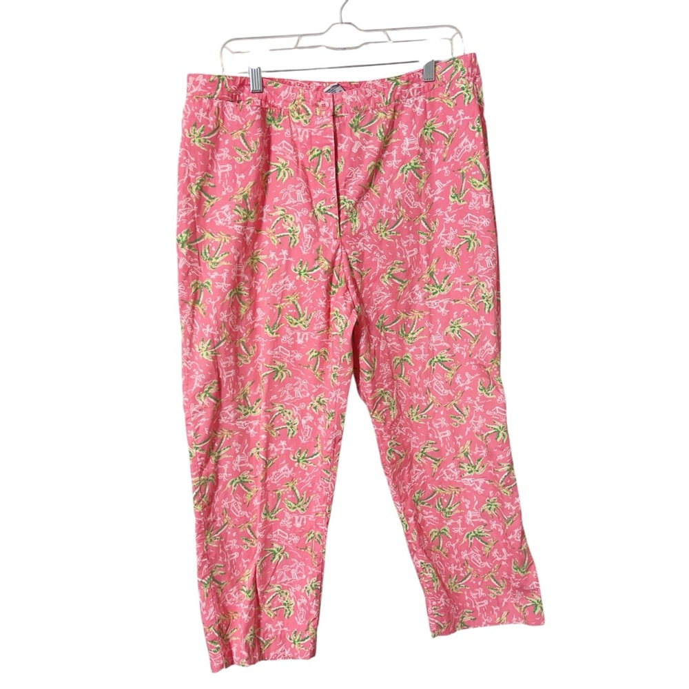 Lilly Pulitzer Pink Tropical Print Cropped Pants